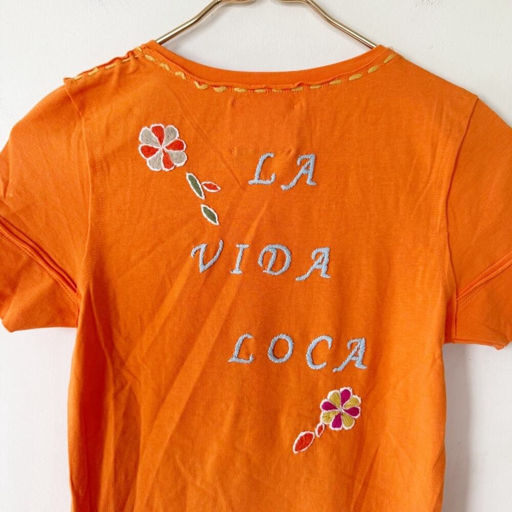 Vintage Y2K Buffalo David Bitton Embroidered La Vida Loca Floral
Bird Baby Tee M - Picture 5 of 9